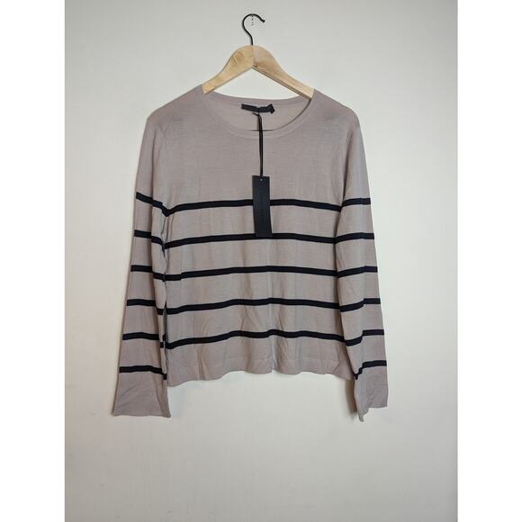 NWT Jenni Kayne Mercer Crewneck Sweater in Ecru Stripe - Picture 2 of 9